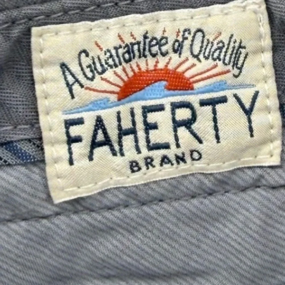 Faherty Chino Shorts Mens 33 Gray Pima Cotton Stretch Casual Summer 8